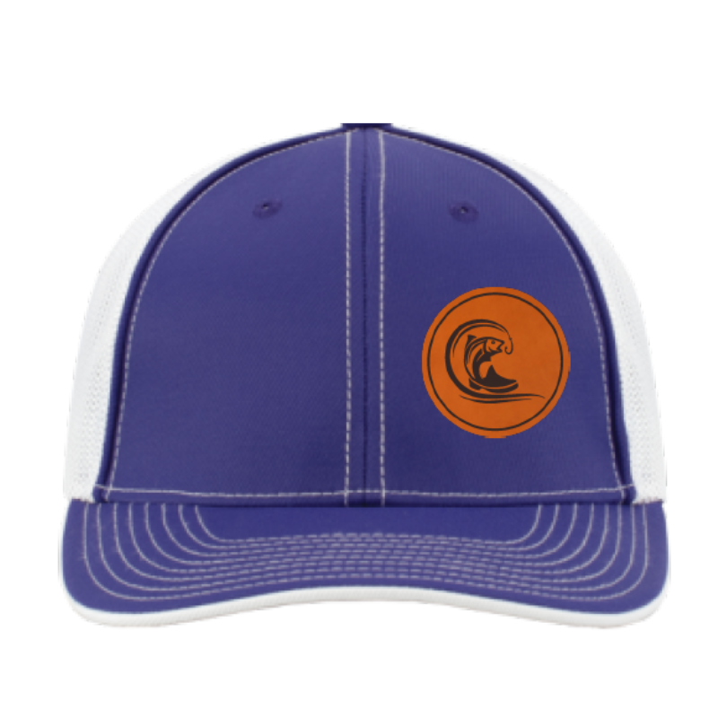 Purple/White Mesh Fitted Structured Trucker Cap